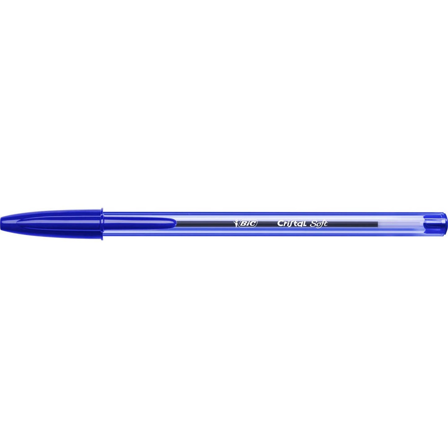 BIC Kugelschreiber Cristal Soft transparent, Schreibfarbe: farbsortiert | 516359 | 1 Pack = 10 St.