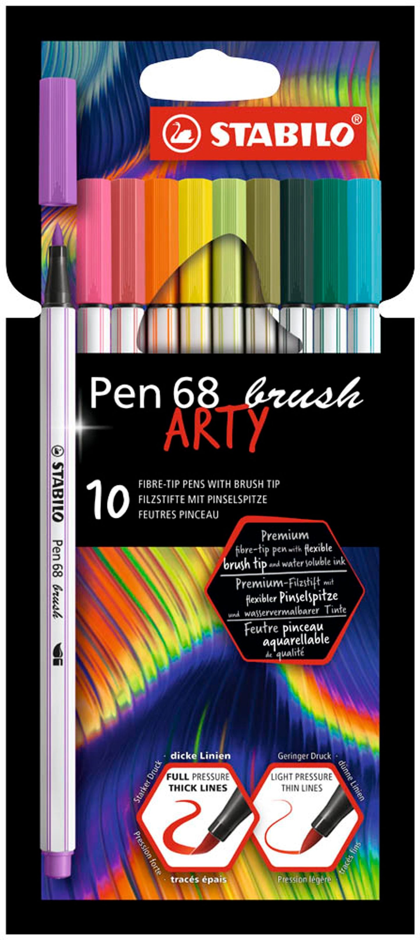 STABILO Pen 68 brush ARTY Filzstifte farbsortiert