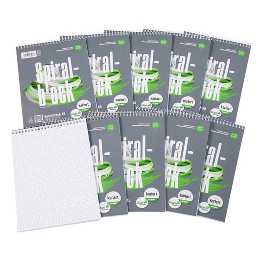 Ursus Notizblöcke DIN A5 kariert | 608541020 | 1 Pack = 10 Blöcke