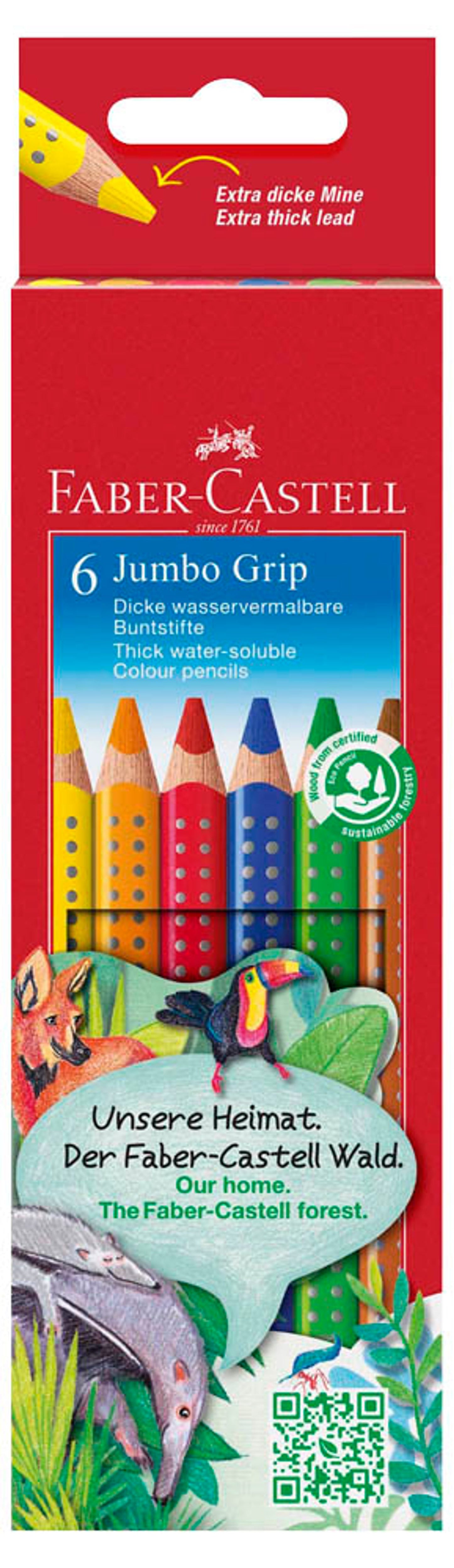 FABER-CASTELL Jumbo GRIP Buntstifte farbsortiert