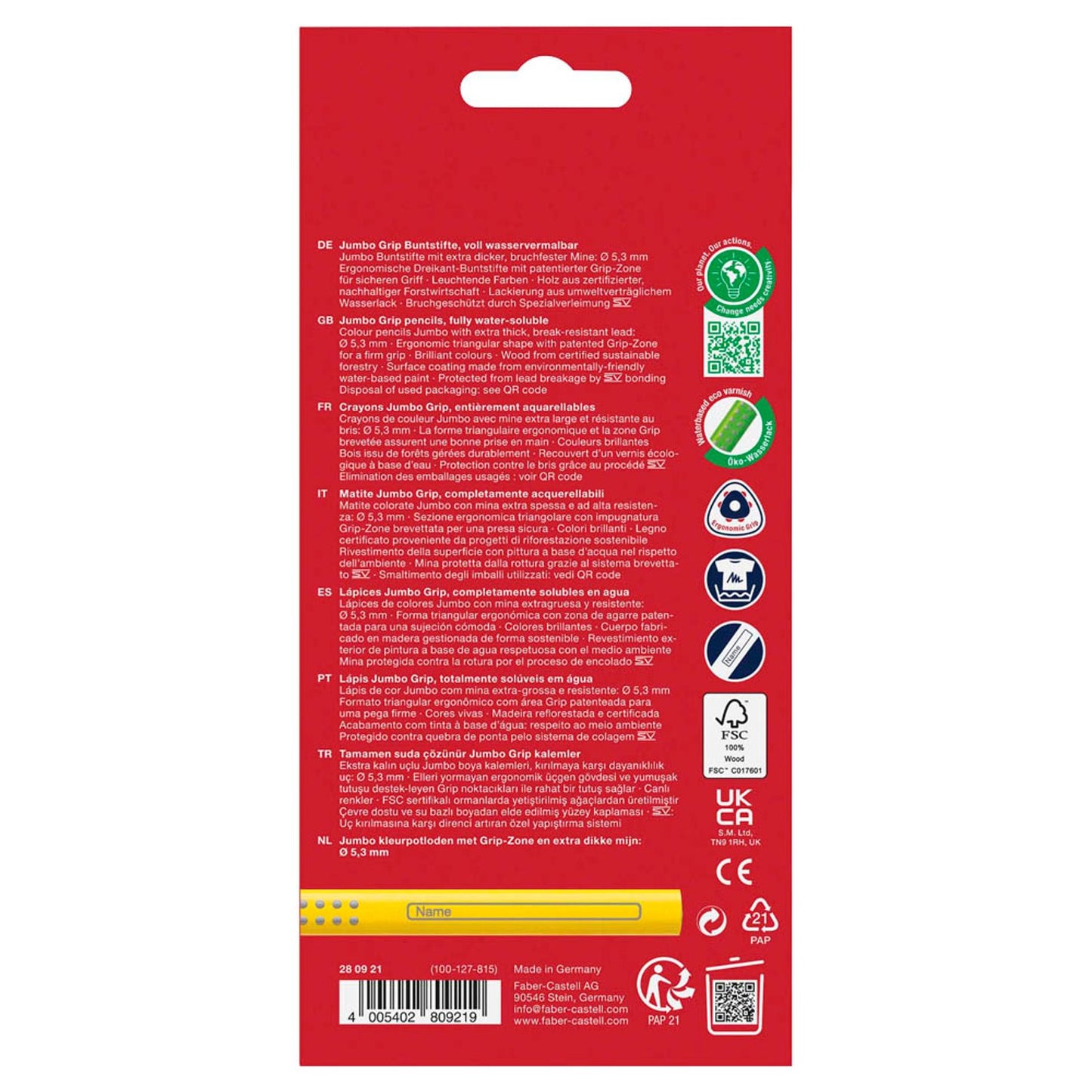 FABER-CASTELL Jumbo GRIP Buntstifte farbsortiert | 280921