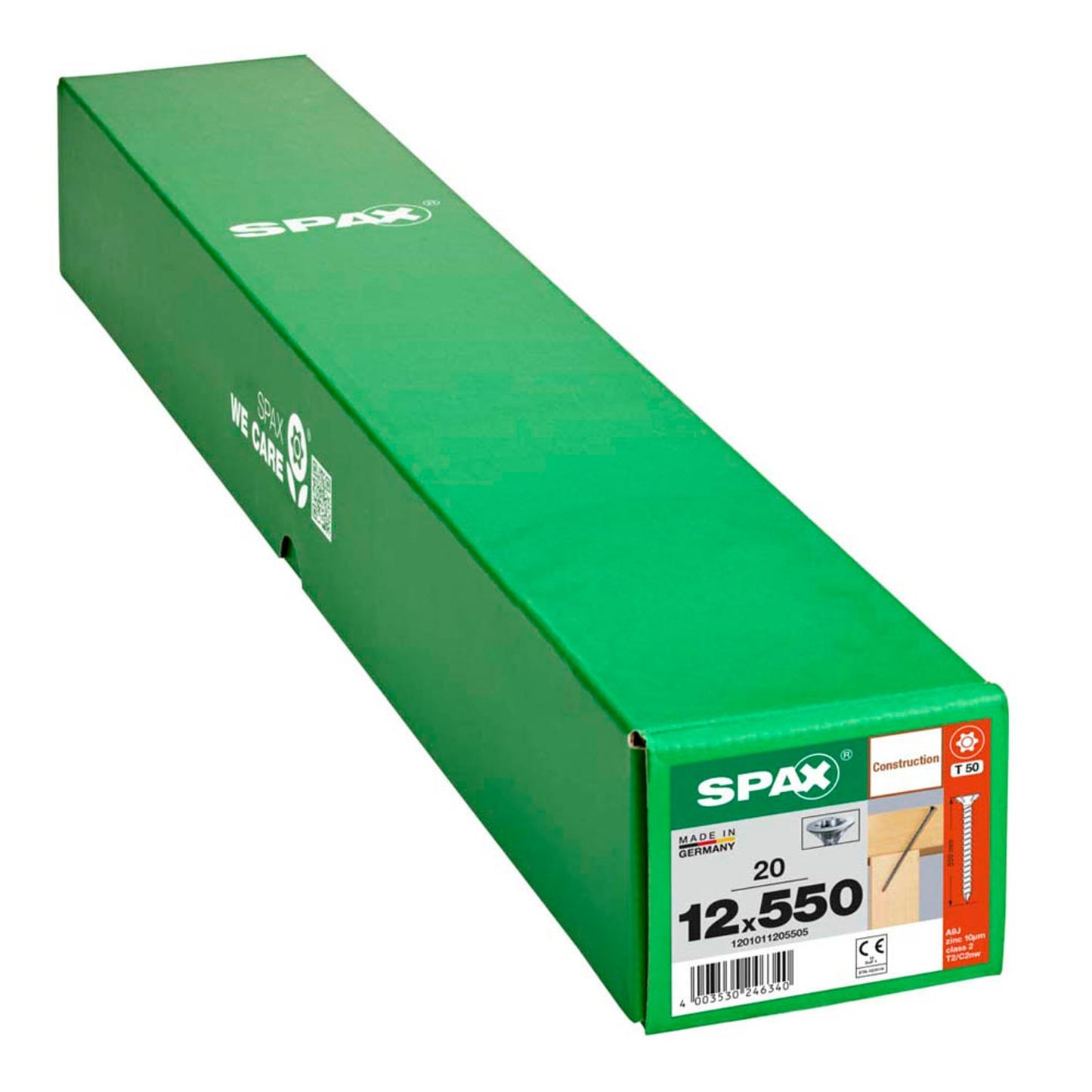 SPAX® Holzbauschrauben T50 Senkkopf WIROX 12 mm x 550 mm | 1201011205505 | 1 Pack = 20 St.