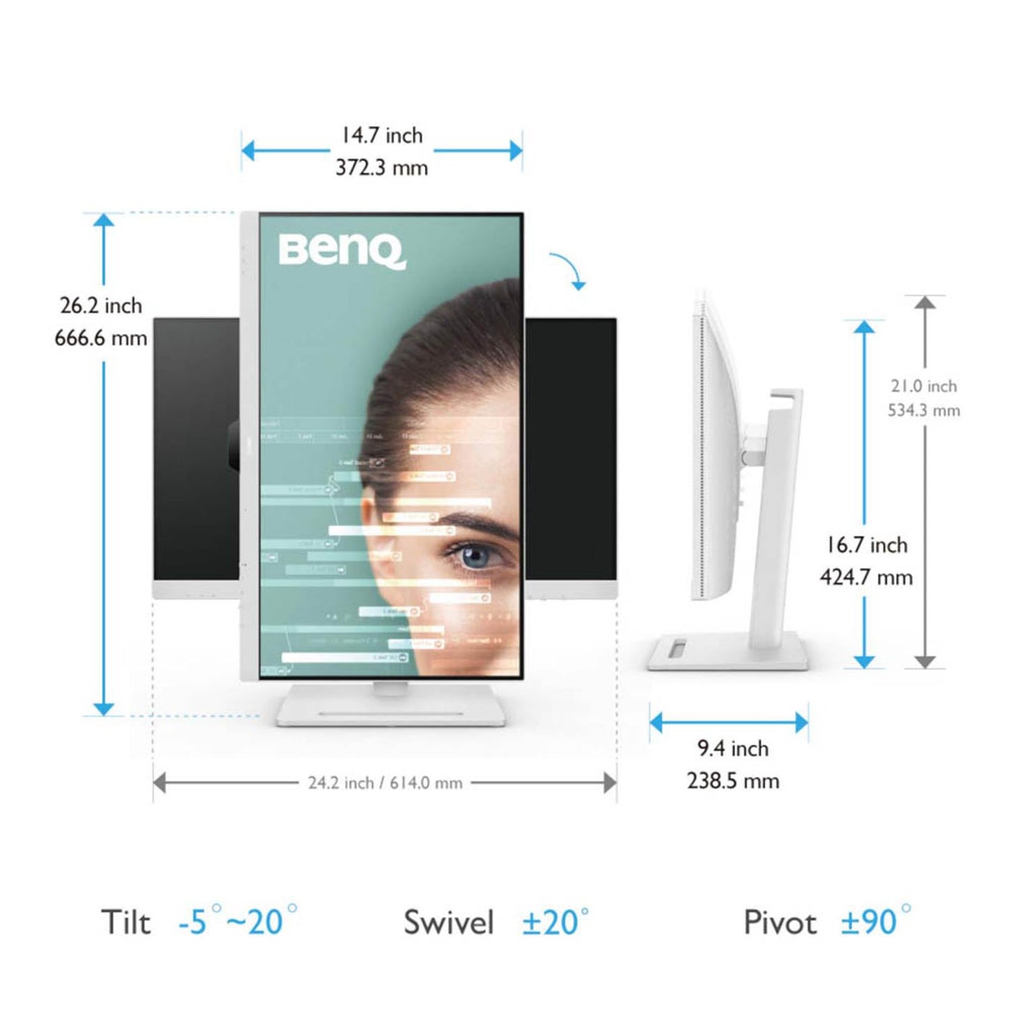 BenQ GW2790QT Monitor 69,0 cm (27,0 Zoll) weiß | 9H.LLGLA.TBE