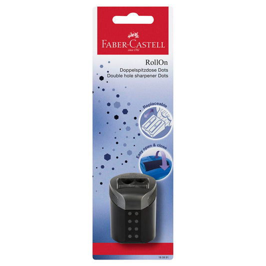 FABER-CASTELL Dosenspitzer doppelt RollOn Dots schwarz | 183991