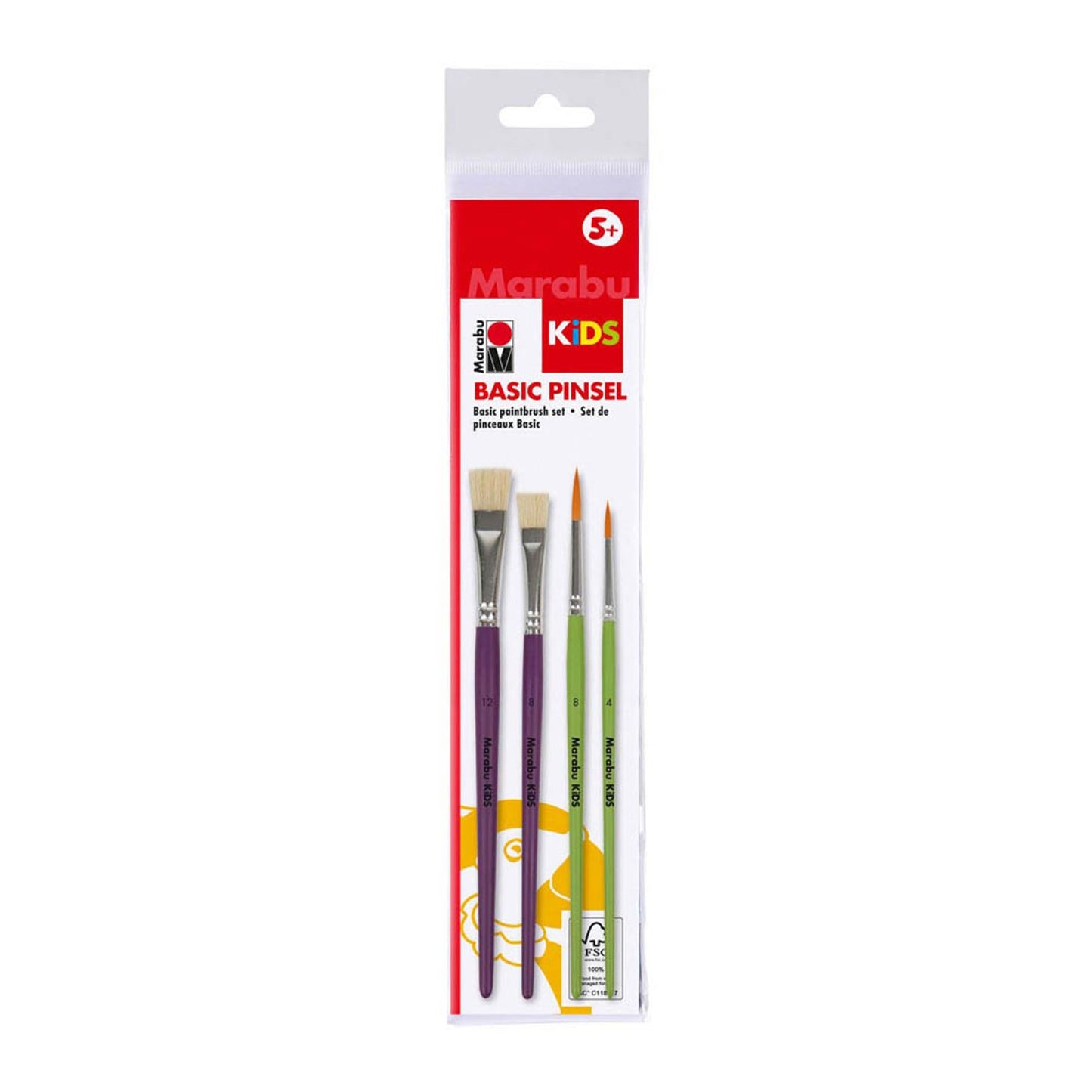 Marabu KiDS Basic Pinsel-Set | 318000000003 | 1 Pack = 4 St.