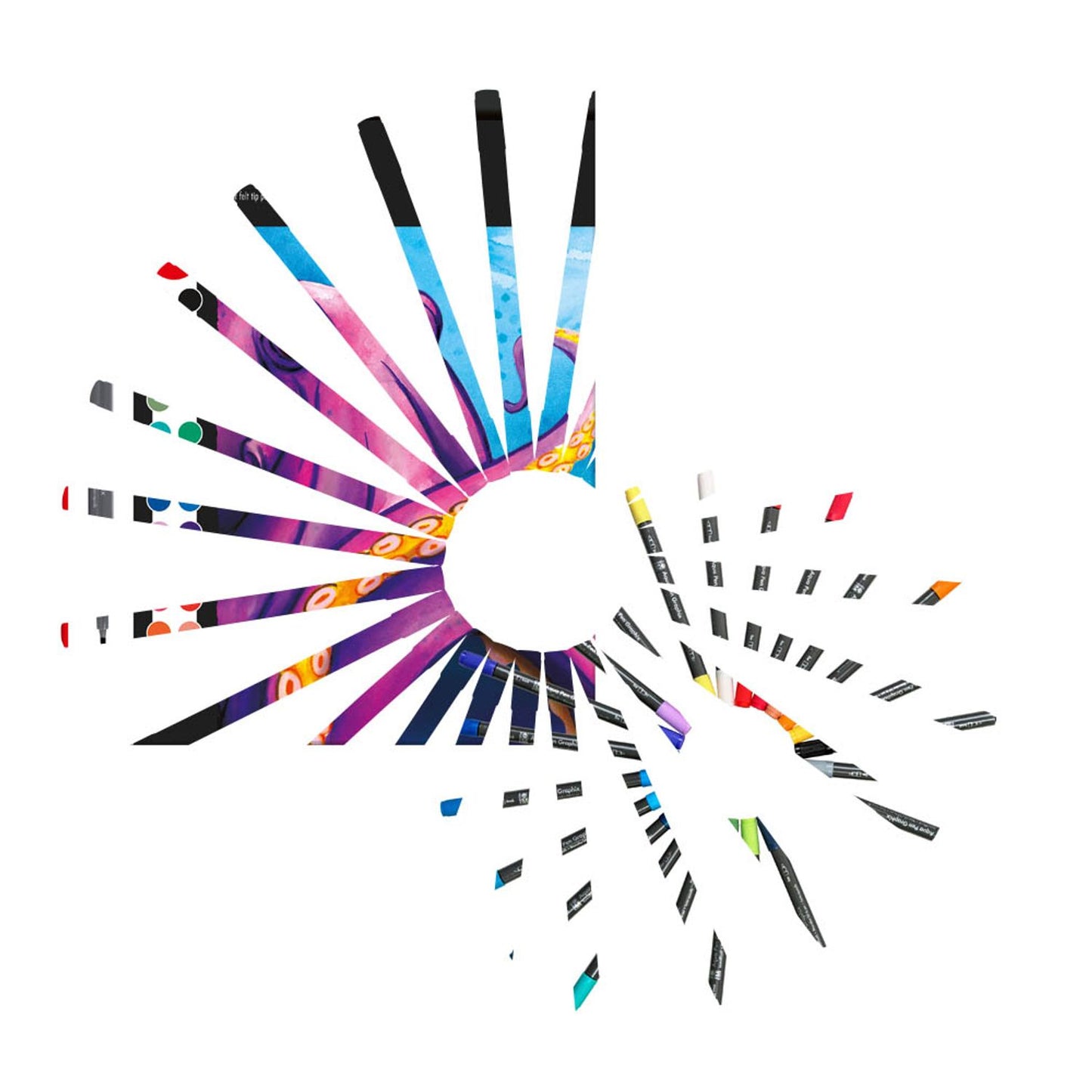 Marabu Graphix Octopy Aquarellmarker-Set farbsortiert | 10269463 | 1 Pack = 24 St.