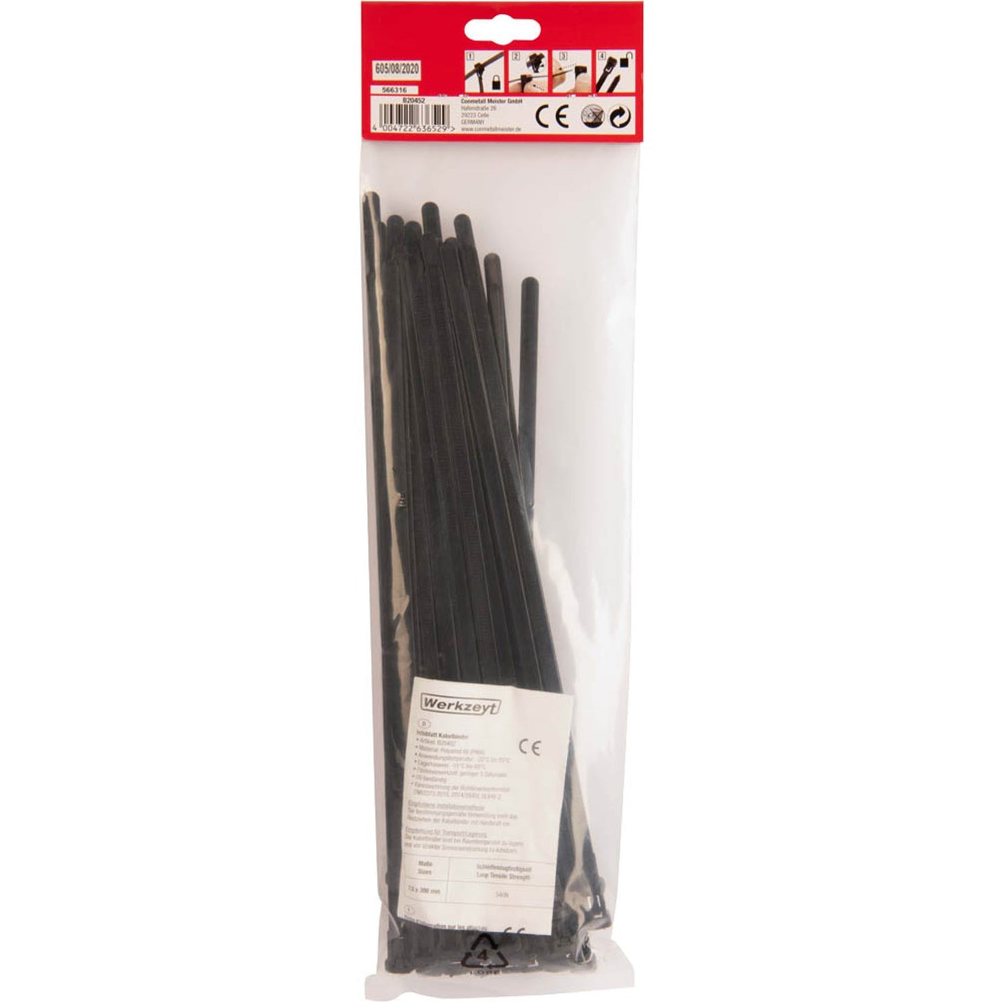 Werkzeyt Kabelbinder schwarz | B20452 | 1 Pack = 50 St.