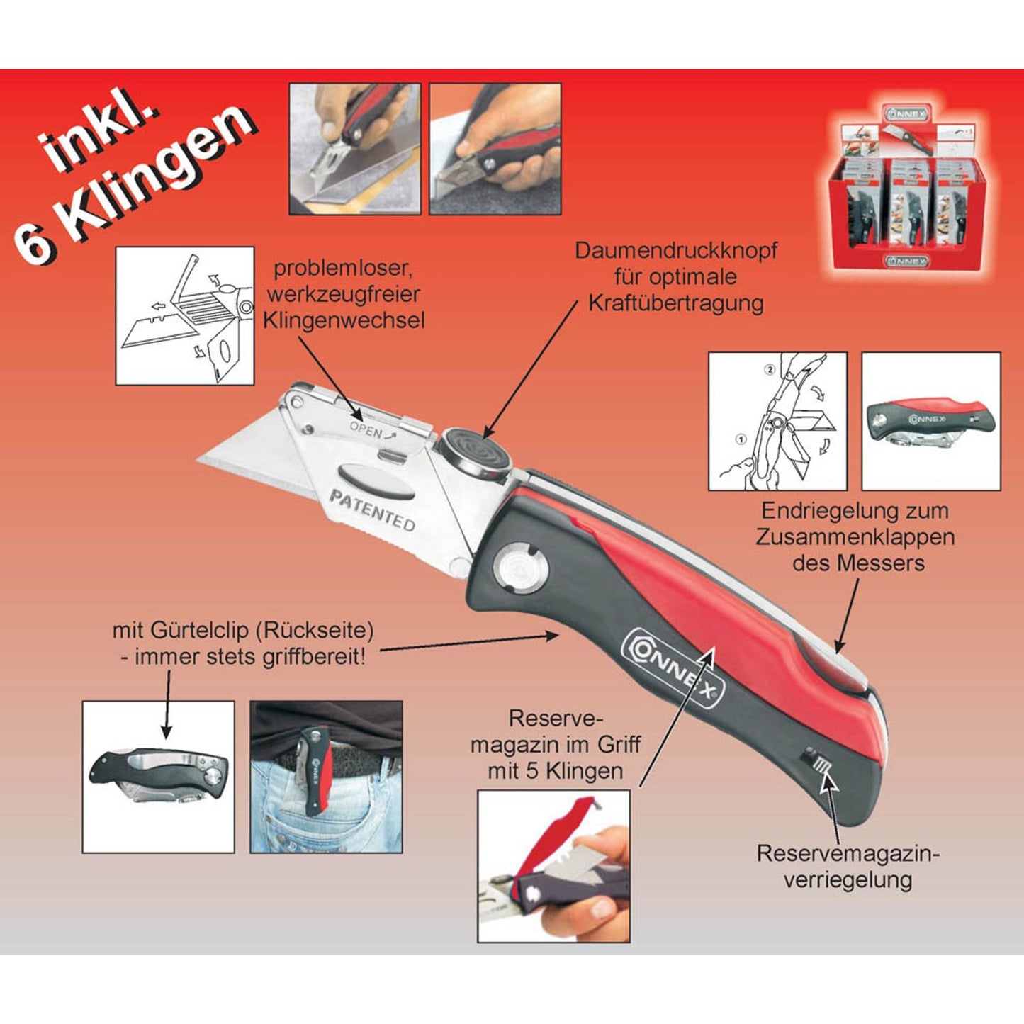 CONNEX Profi Cuttermesser rot | COXB897930