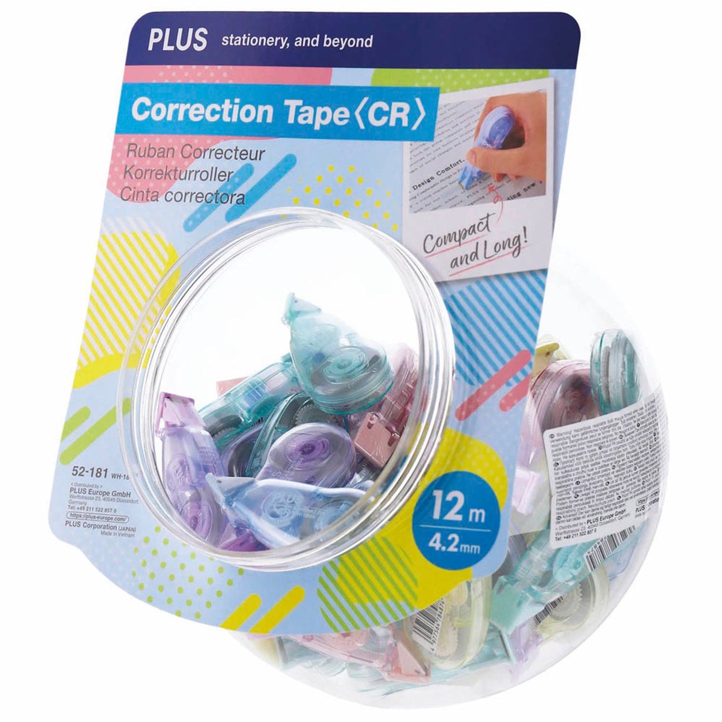 PLUS JAPAN Korrekturroller CR JAR 4,2 mm | 52181 | 1 Pack = 50 St.
