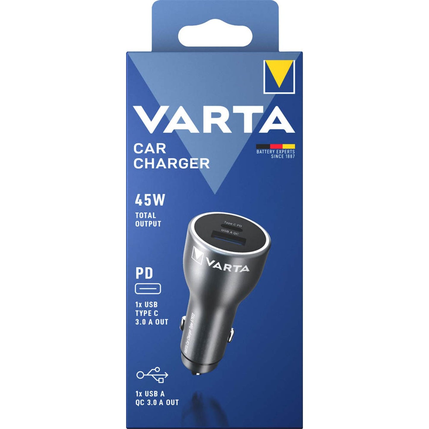 VARTA Kfz-Ladeadapter schwarz, 45 Watt / VA | 57933101111