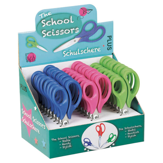 PLUS JAPAN Kinderscheren blau, pink, grün 5,2 cm | 34567 | 1 Pack = 24 St.