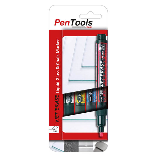 Pentel Wet Erase Kreidemarker farbsortiert 1,5 - 4,0 mm | SMW26-PRO4MX1EU | 1 Pack = 4 St.
