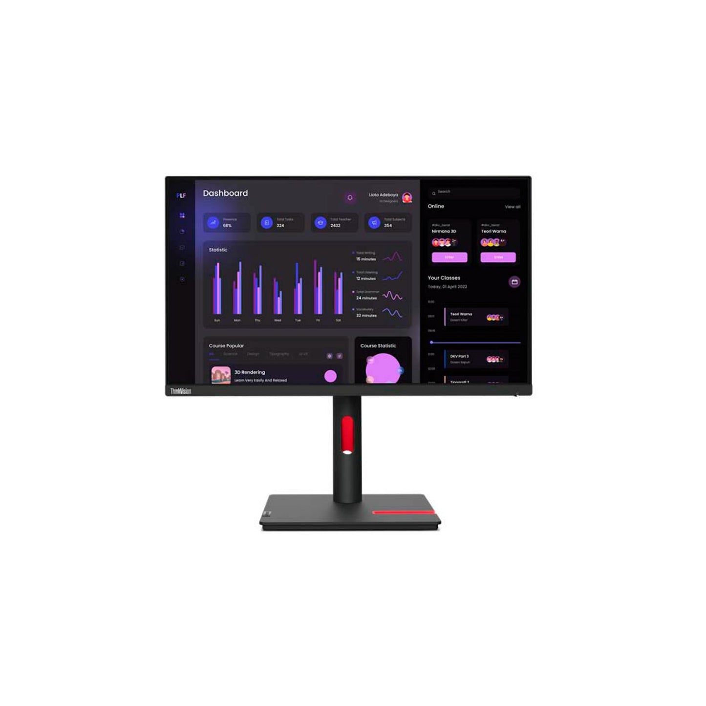 Lenovo ThinkVision T24i-30 Monitor 61,0 cm (24,0 Zoll) schwarz | 63CFMATXEU