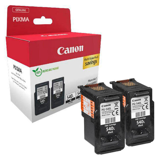 Canon PG-540L BK TWIN schwarz Druckköpfe, 2er-Set | 5224B020 | 1 Pack = 2 St.