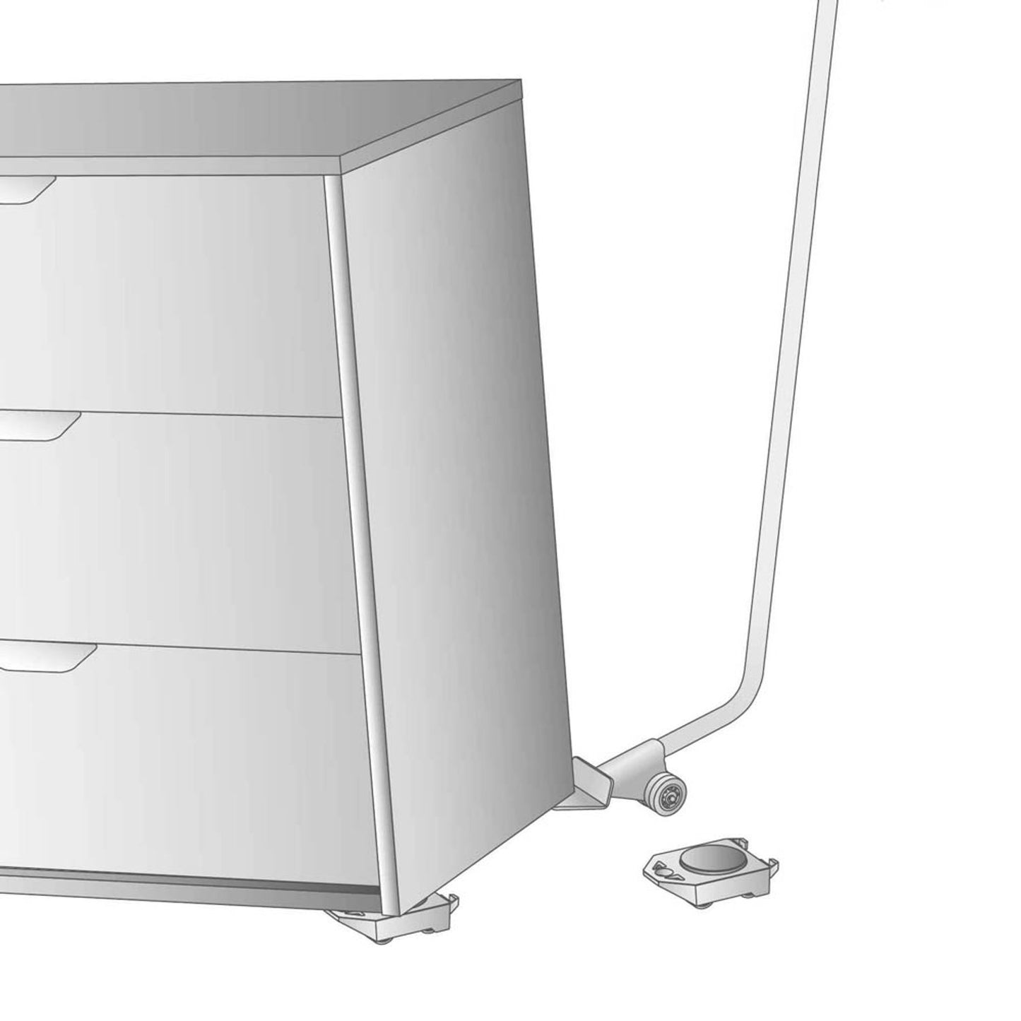 WAGNER® design yourself Möbelheber MM 4121 silber 6,5 cm³ x 23,0 cm x 102,0 cm | 20412201