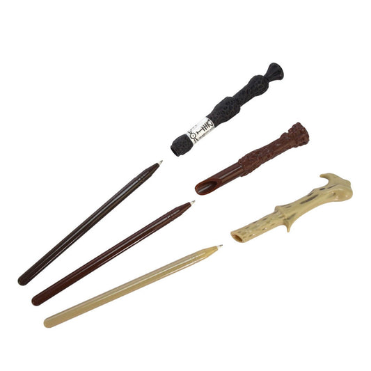 BlueSky Kugelschreiber-Set Harry Potter Zauberstabstifte farbsortiert, Schreibfarbe: schwarz | HP712725 | 1 Pack = 3 St.