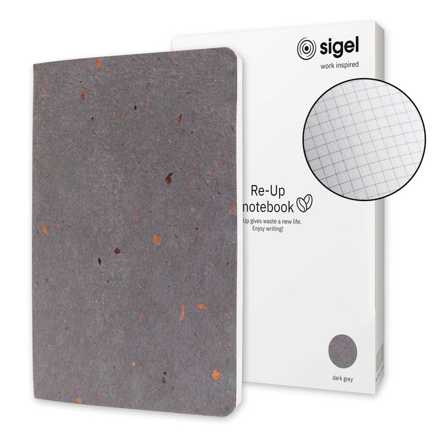 SIGEL Notizbuch RE-UP A5 kariert, Softcover 100 Seiten