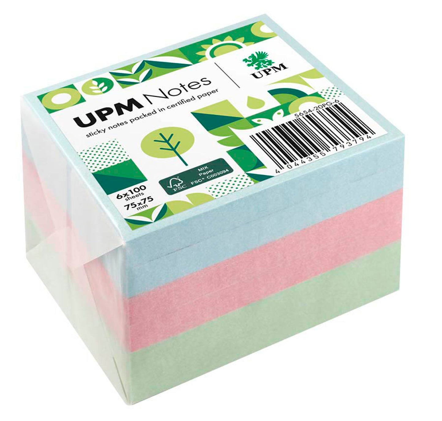 UPM Notes Pastellmix Haftnotizen doppelte Haftung farbsortiert