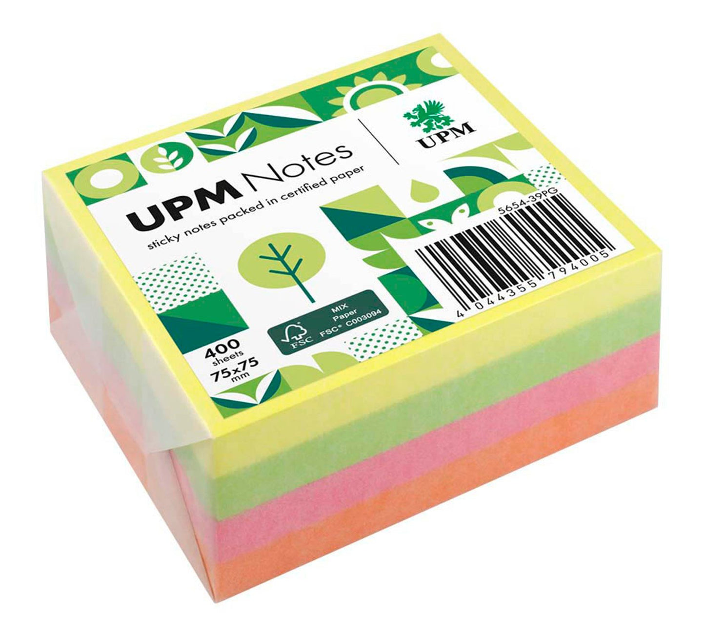 UPM Notes Haftnotizen doppelte Haftung, 1 Würfel