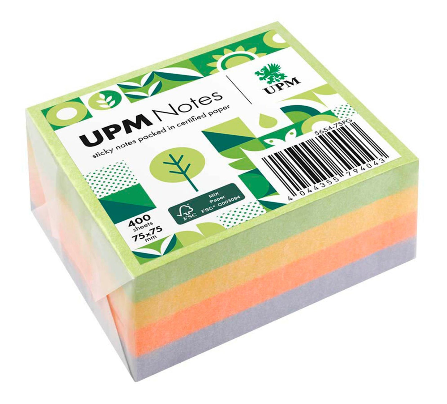 UPM Notes Haftnotizen doppelte Haftung, 1 Würfel