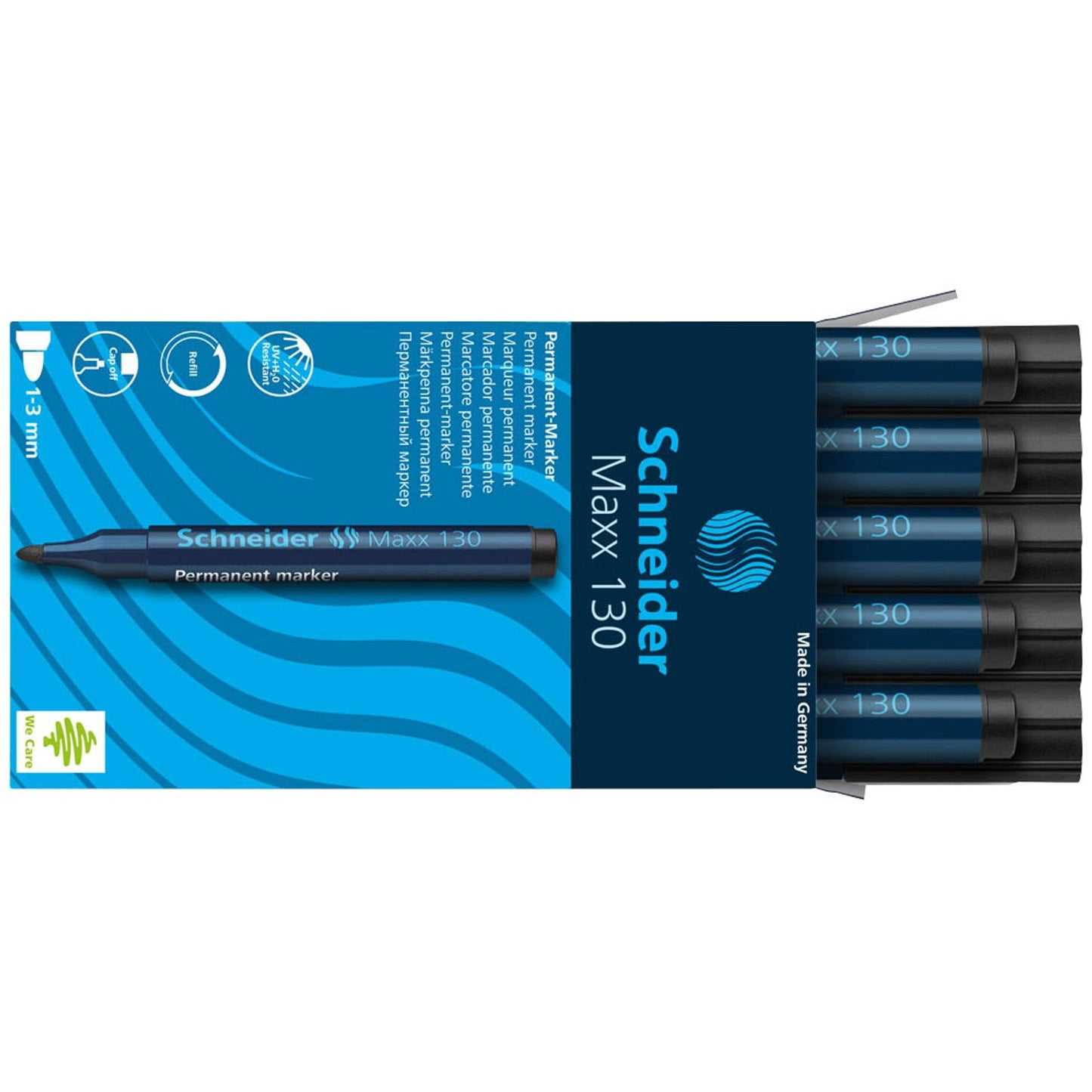 Schneider Maxx 130 Permanentmarker schwarz 1,0 - 3,0 mm | 113091 | 1 Pack = 4 St.