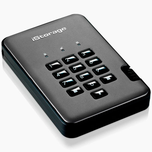 iStorage diskAshur2 256 GB externe SSD-Festplatte schwarz | IS-DAP2-256-SSD-256-C-G
