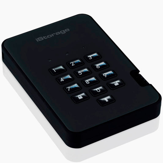 iStorage diskAshur2 1 TB externe SSD-Festplatte schwarz | IS-DA2-256-SSD-1000-B