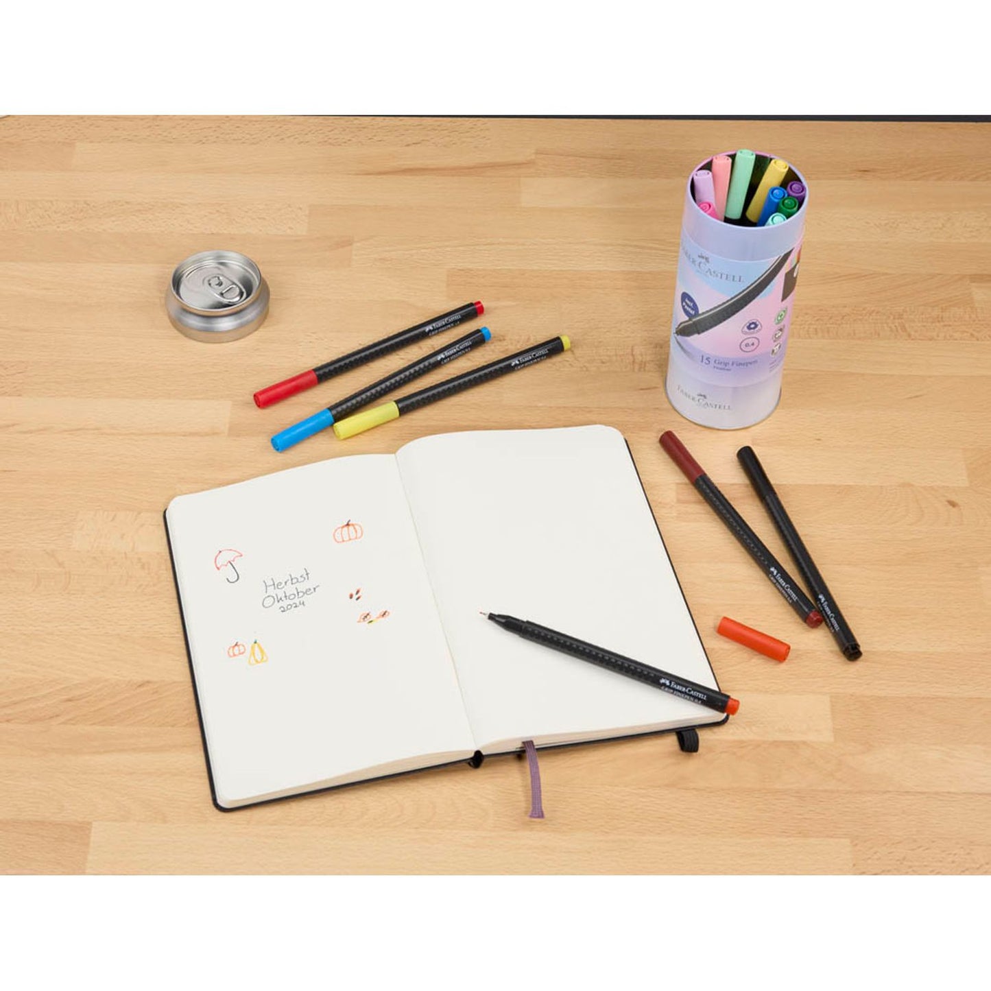 FABER-CASTELL Grip Dose Fineliner farbsortiert 0,4 mm | 151617 | 1 Pack = 15 St.