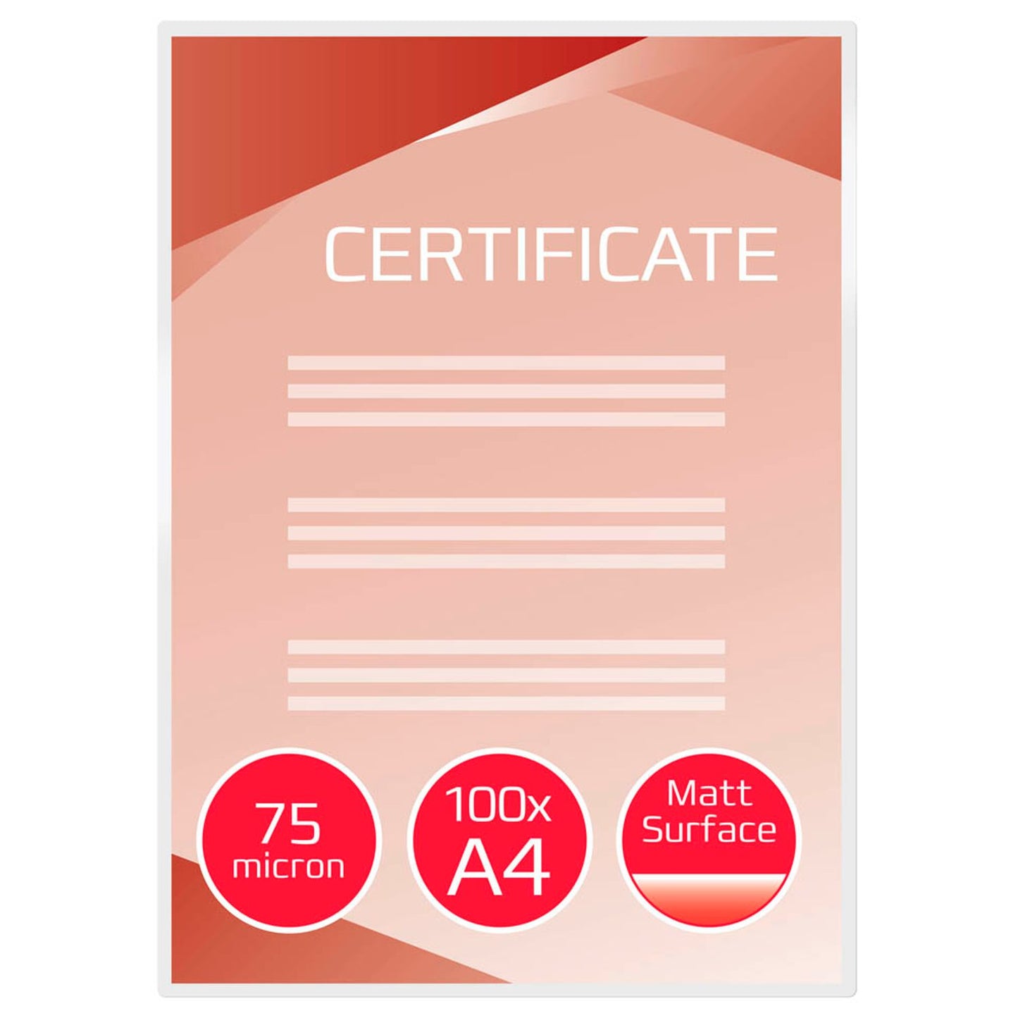 GBC Laminierfolien matt für A4 75 micron | 3747240 | 1 Pack = 100 St.