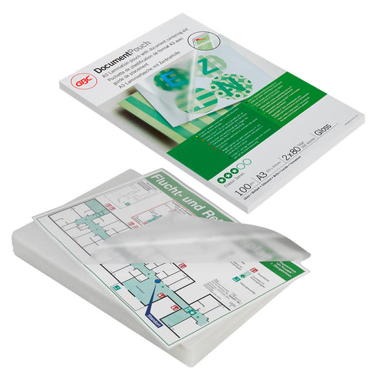 100 GBC Laminierfolien glänzend für A 80 micron