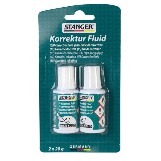 STANGER Korrekturflüssigkeit 2 x 18,0 ml | 18000100503 | 1 Pack = 2 St.