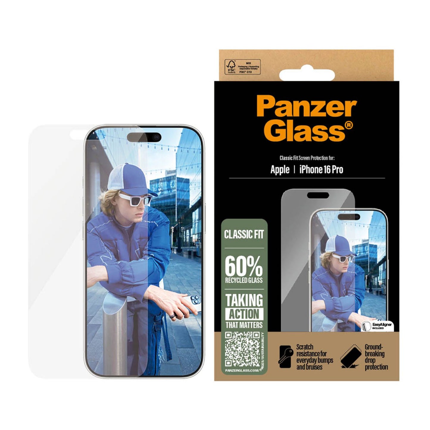 PanzerGlass™ Classic Fit Display-Schutzglas für Apple iPhone 16,