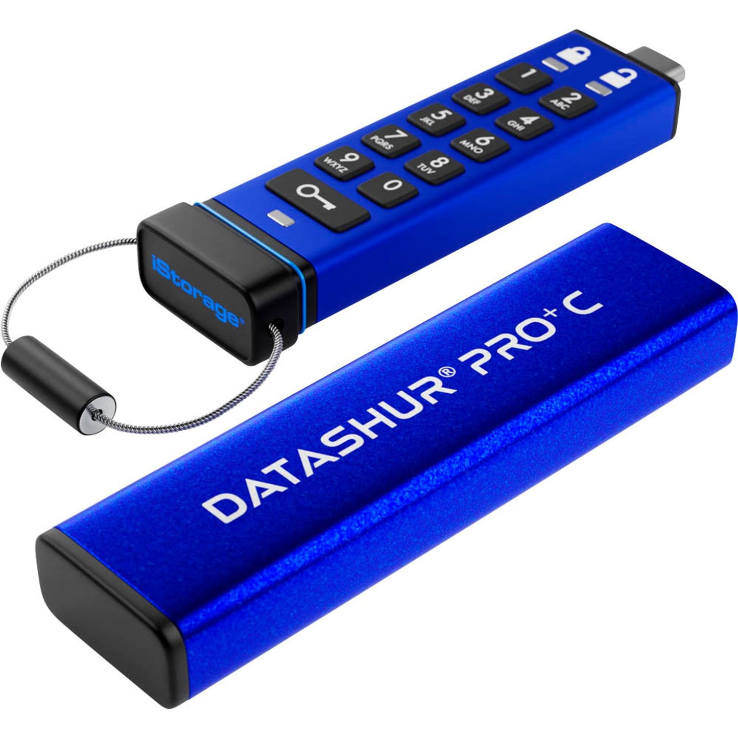 iStorage USB-Stick datAshur PRO+C blau, schwarz 32 GB | IS-FL-DA3C-256-32