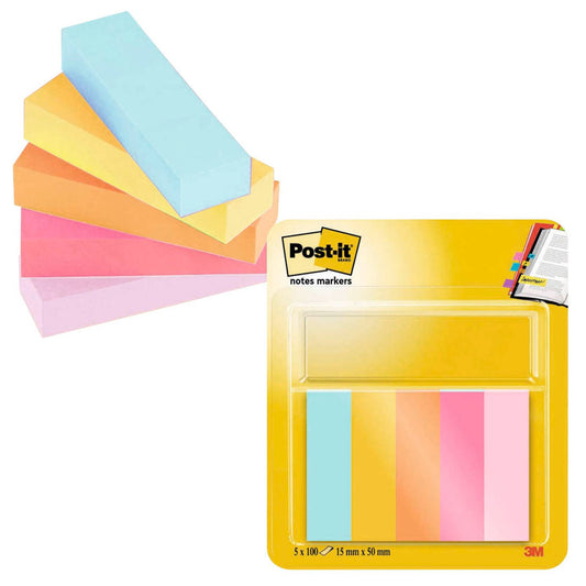 Post-it® Page Marker Beachside Haftmarker farbsortiert 5x 50 Streifen | 7100259442 | 1 Pack = 5x 50 Streifen