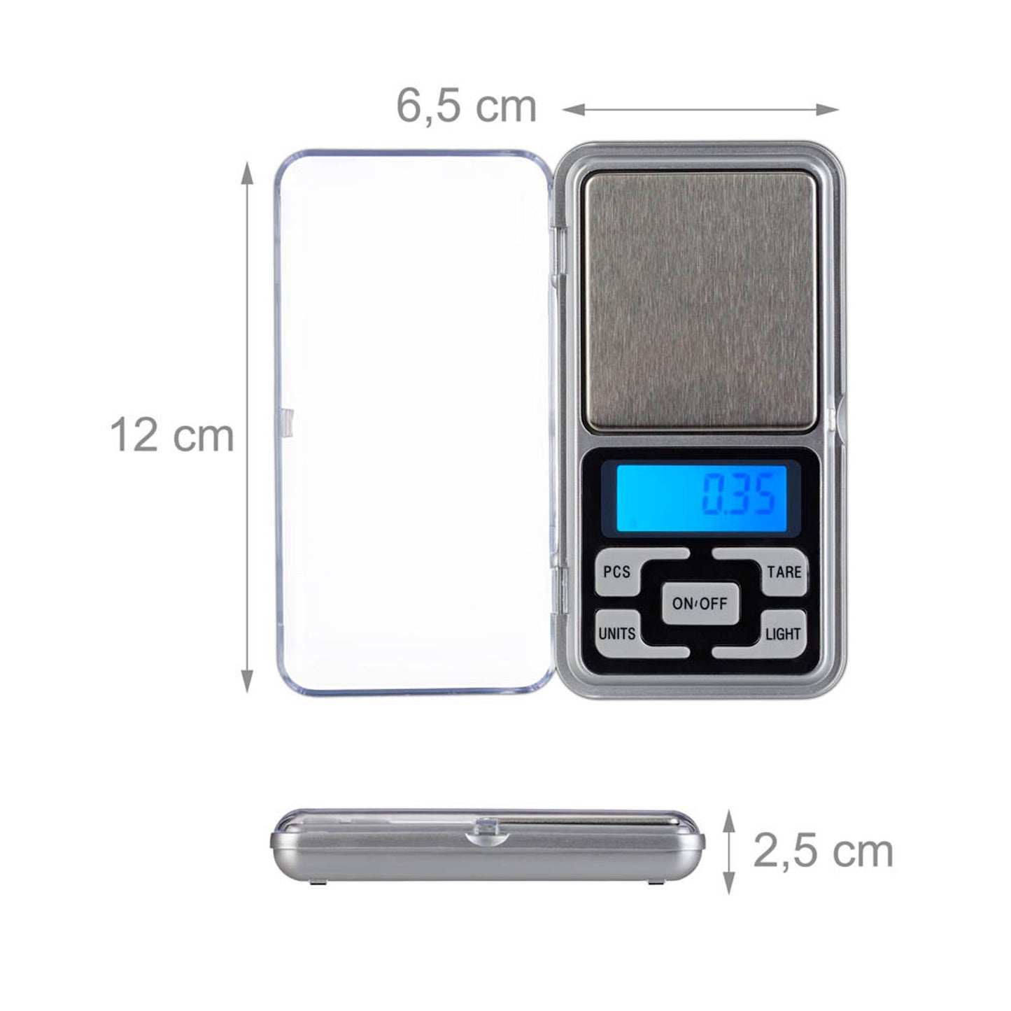 relaxdays Taschenwaage Mini silber für max. 200,0 g | 10023622_0