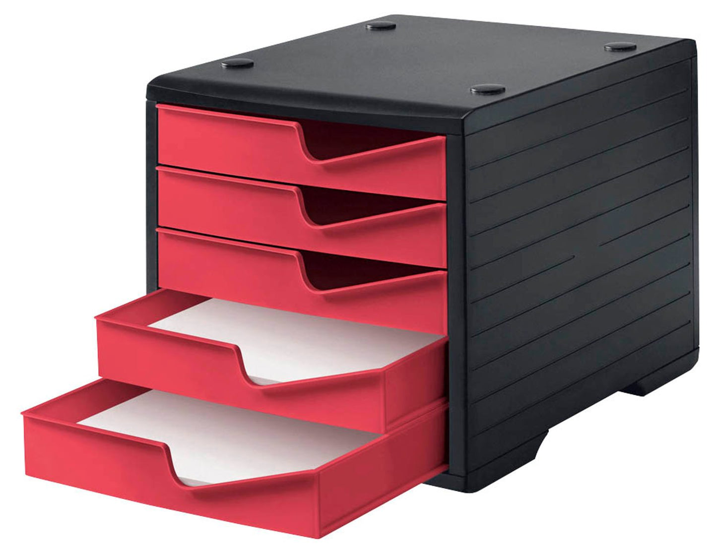 styro Schubladenbox styroswingbox, DIN A4 mit 5 Schubladen
