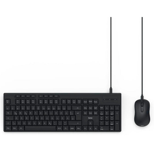 hama CKM-200 Tastatur-Maus-Set kabelgebunden schwarz | 173054