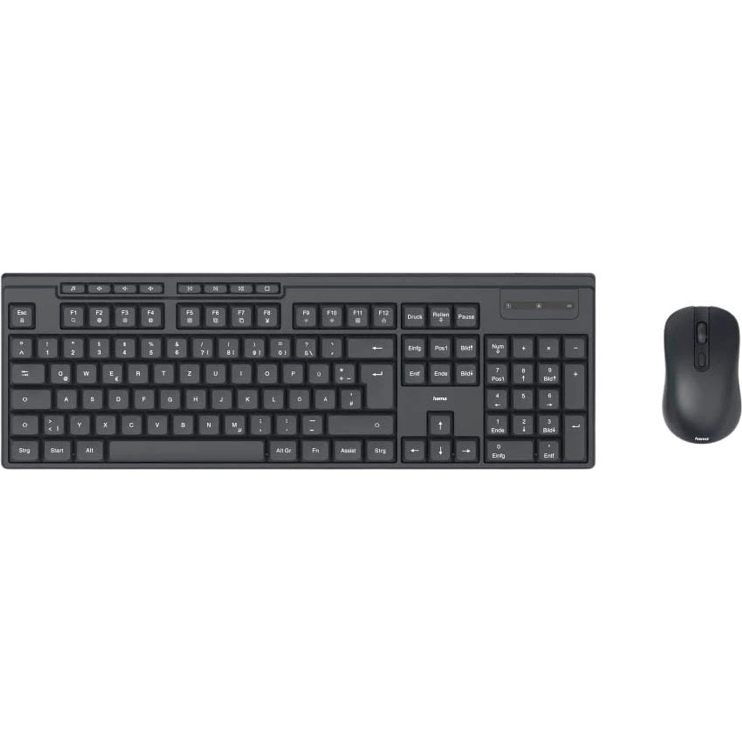 hama WKM-200 Tastatur-Maus-Set kabellos schwarz | 173056