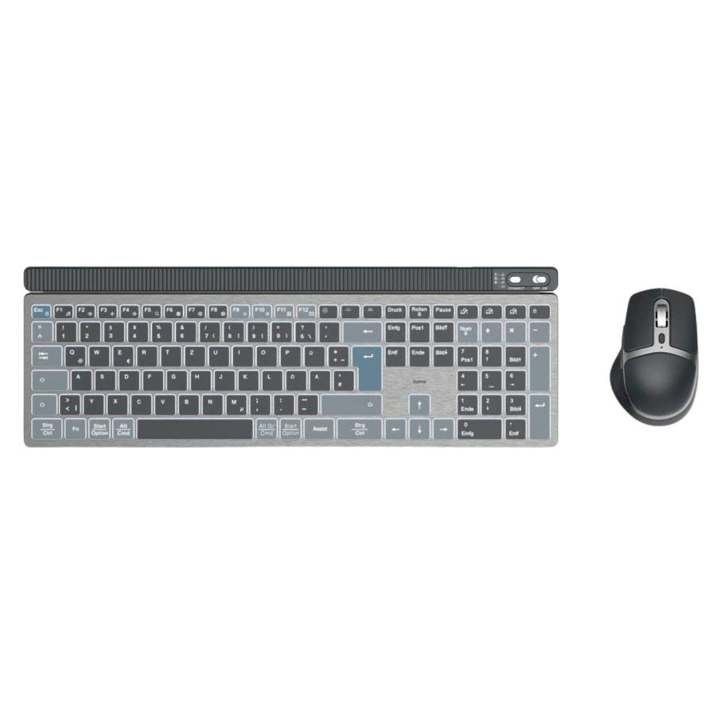 hama WK-750 Tastatur-Maus-Set kabellos grau | 173069
