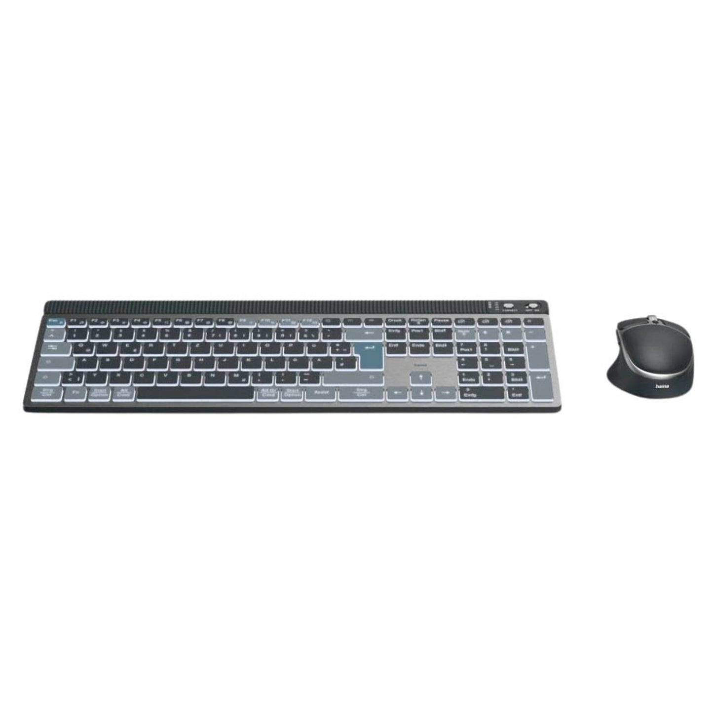 hama WK-750 Tastatur-Maus-Set kabellos grau | 173069