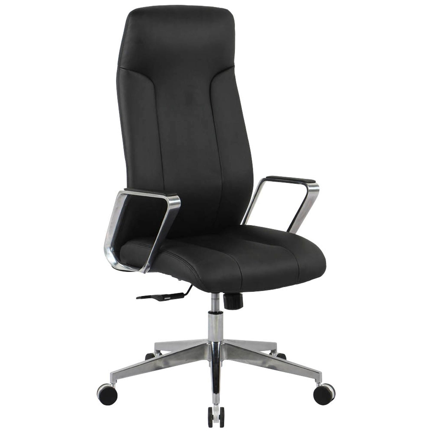 neutral Chefsessel, Kunstleder schwarz, Gestell silber | 10012