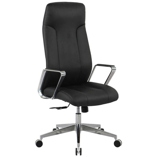 neutral Chefsessel, Kunstleder schwarz, Gestell silber | 10012