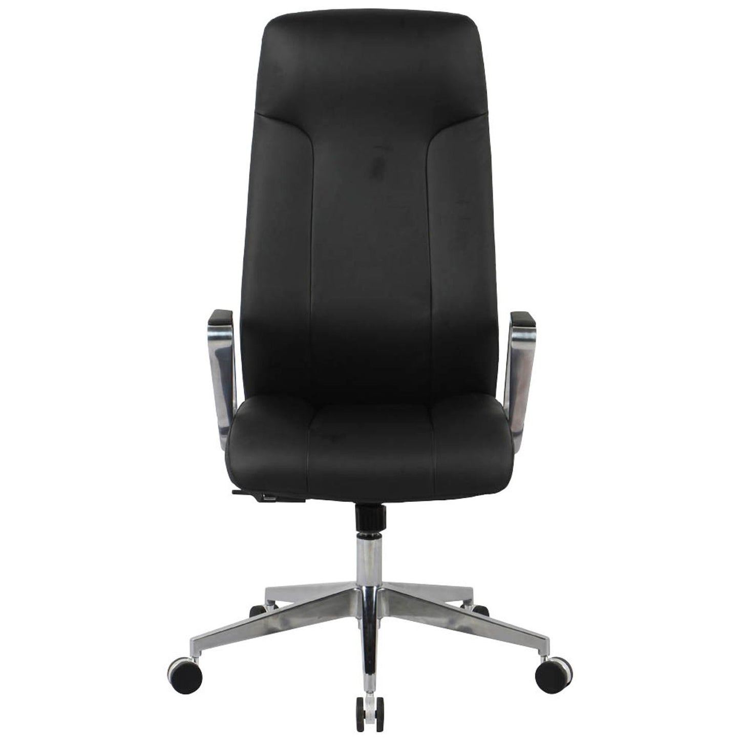 neutral Chefsessel, Kunstleder schwarz, Gestell silber | 10012