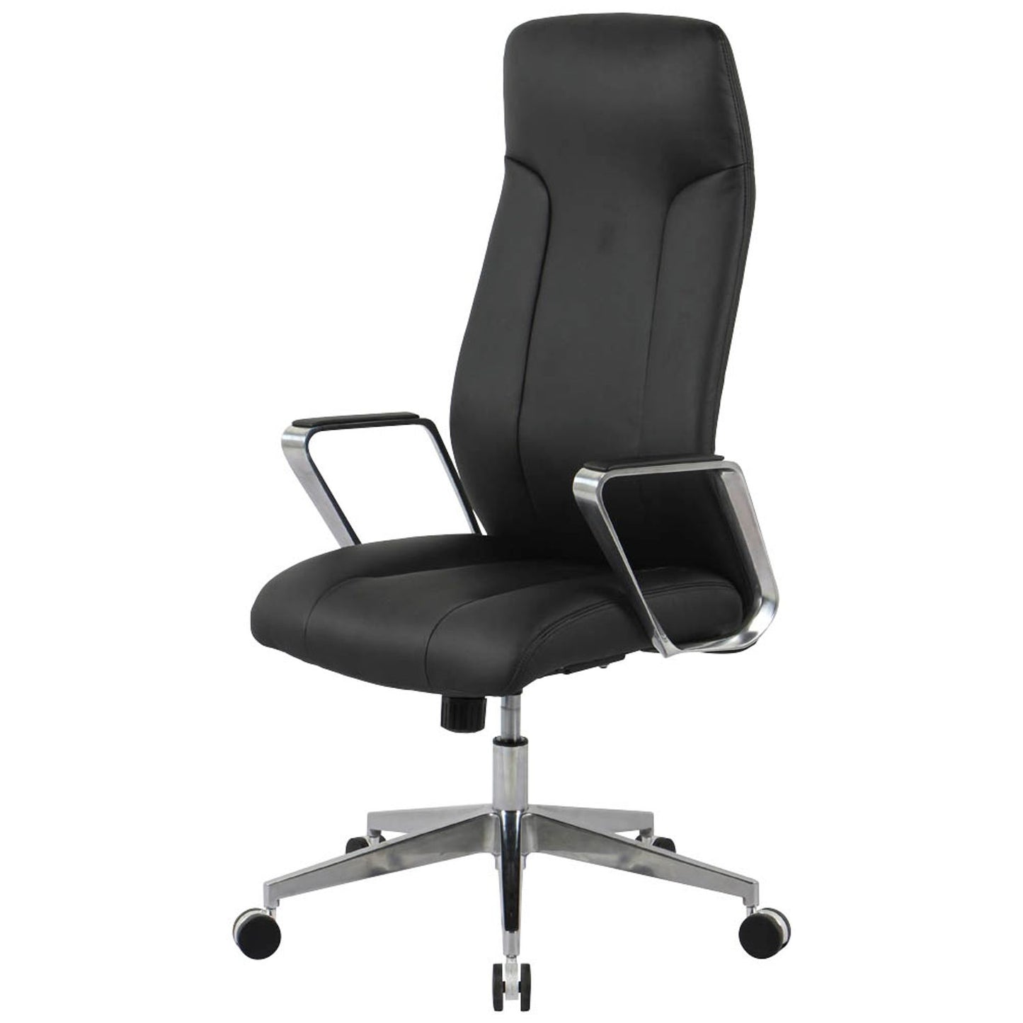 neutral Chefsessel, Kunstleder schwarz, Gestell silber | 10012