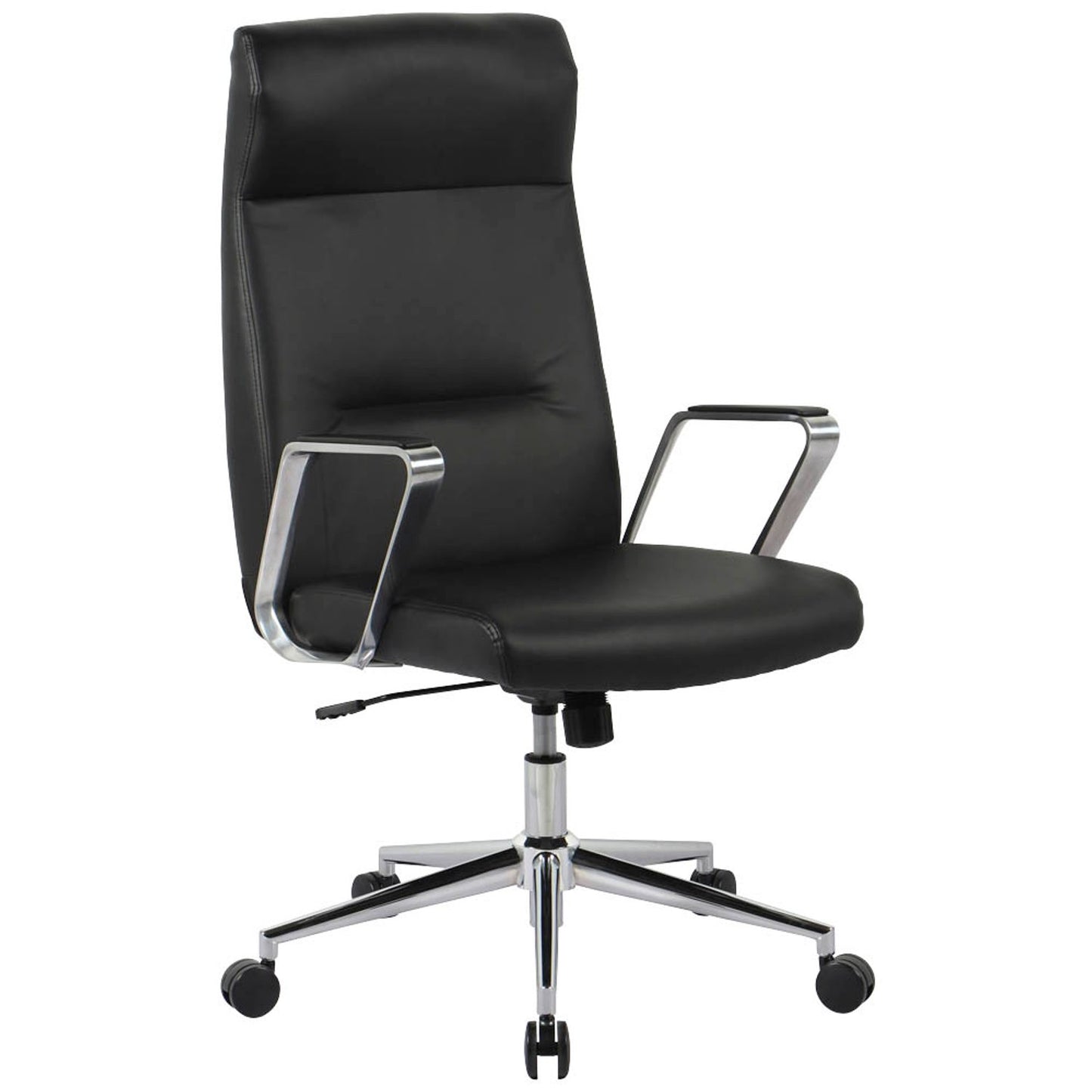 neutral Chefsessel, Kunstleder schwarz, Gestell silber | 10014
