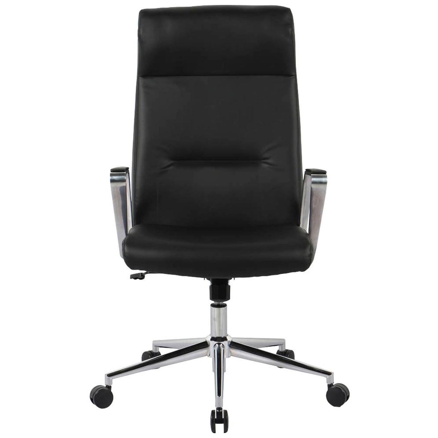 neutral Chefsessel, Kunstleder schwarz, Gestell silber | 10014