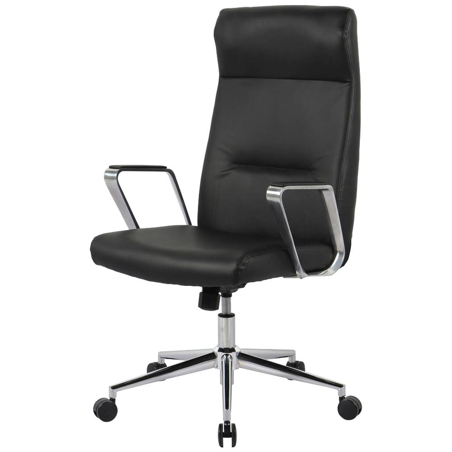 neutral Chefsessel, Kunstleder schwarz, Gestell silber | 10014