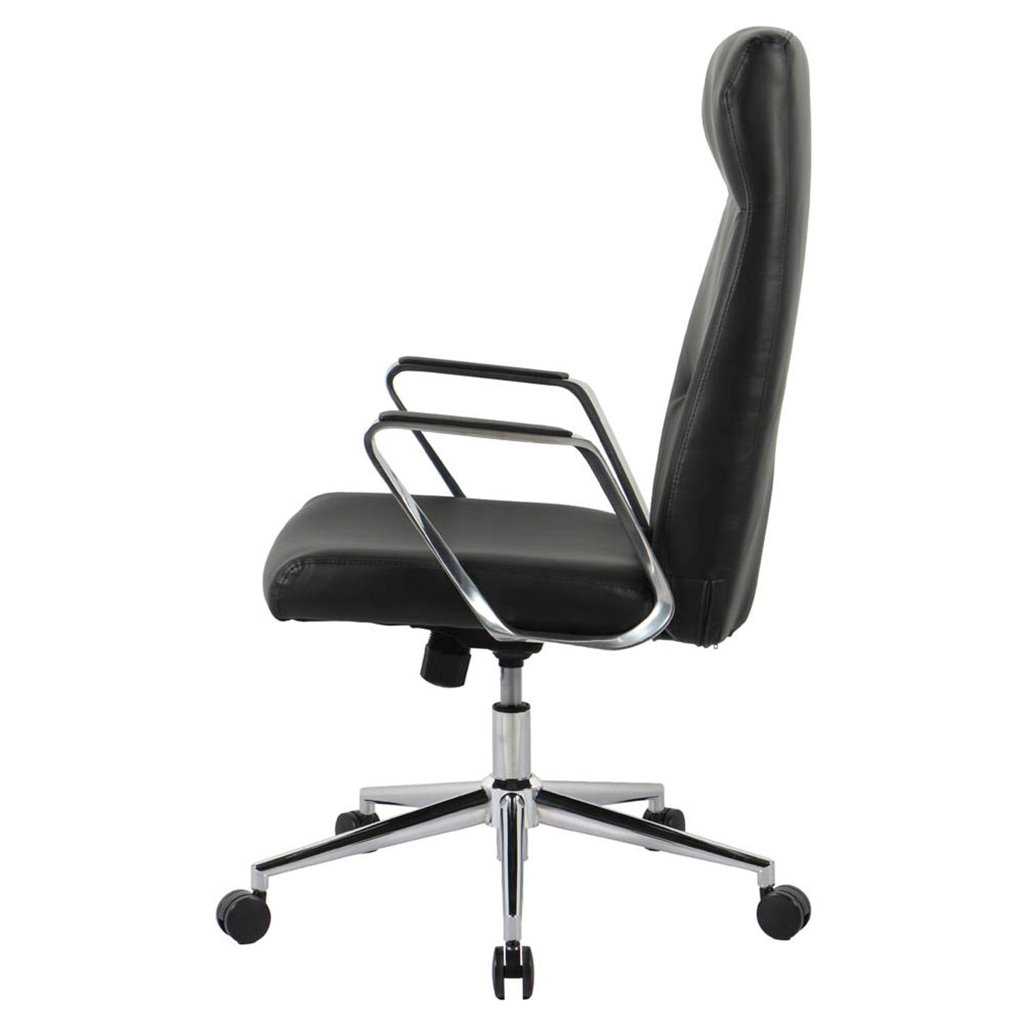 neutral Chefsessel, Kunstleder schwarz, Gestell silber | 10014