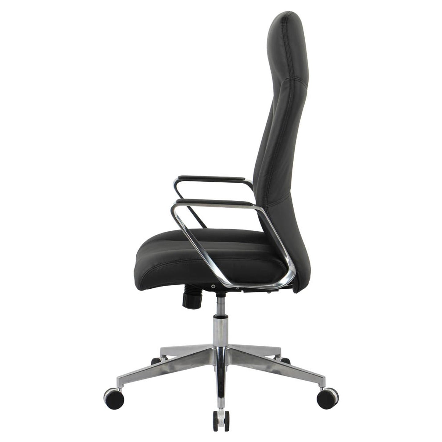 neutral Chefsessel, Kunstleder schwarz, Gestell silber | 10012