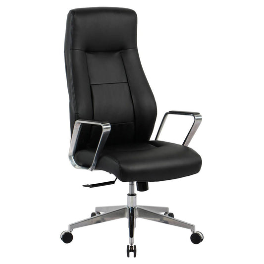 neutral Chefsessel, Kunstleder schwarz, Gestell silber | 10013